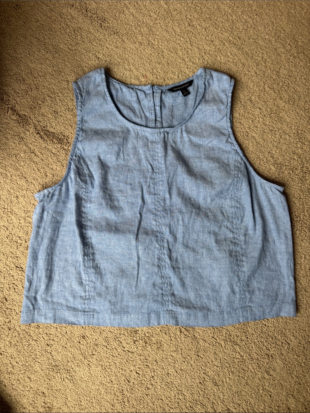 Banana Republic Light Blue Sleeveless Crop Top